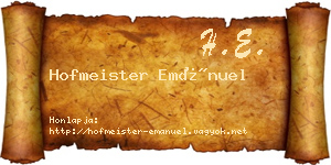 Hofmeister Emánuel névjegykártya